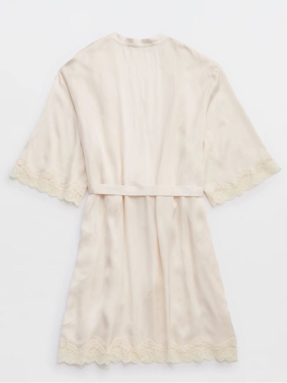Aerie Off-Duty Satin Robe in cream size medium NWT - Picture 4 of 13
